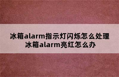 冰箱alarm指示灯闪烁怎么处理 冰箱alarm亮红怎么办